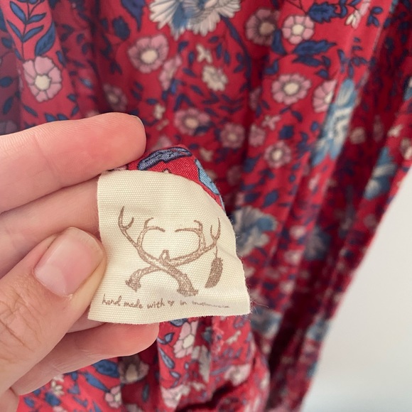 SPELL | Folk Town Frill Maxi Dress in Wine - Picture 10 of 11